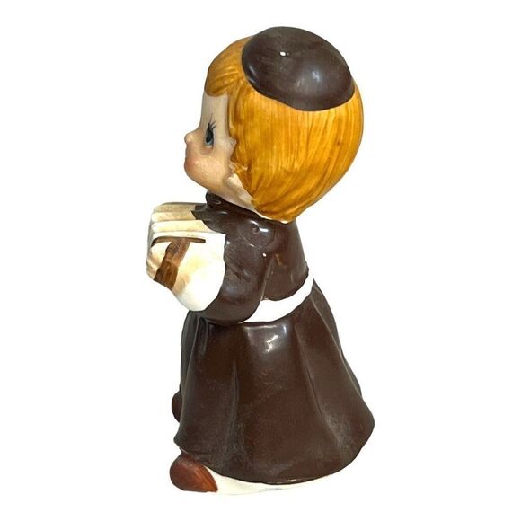 Lot 2 Vintage Ceramic Monks Friars Playing insturments Harp Banjo Made In japan - Picture 9 of 14